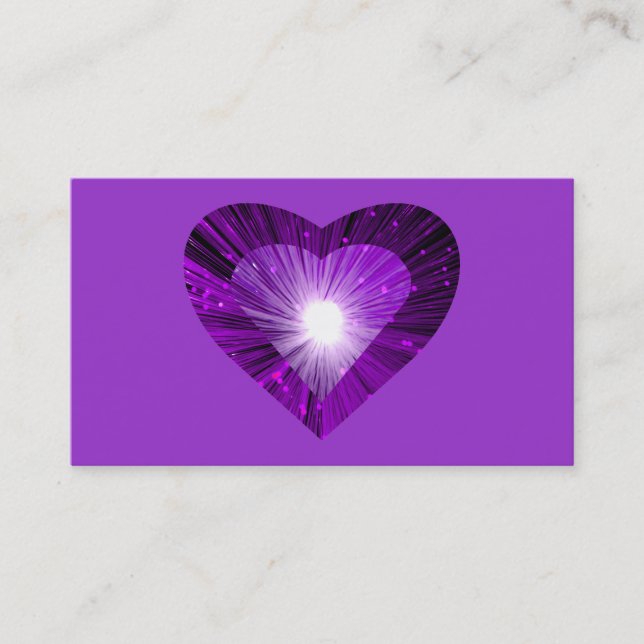 Purple Heart 'heart' business card purple (Front)