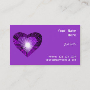 Purple Heart 'heart' business card side purple
