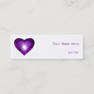 Purple Heart 'heart' side white skinny Mini Business Card