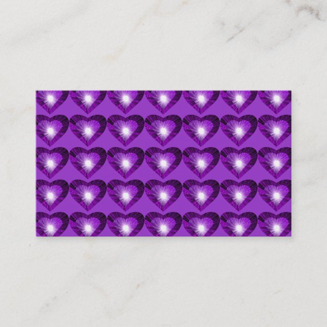 Purple Heart 'hearts' business card purple (Front)