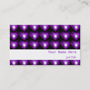 Purple Heart 'hearts' white stripe black Business Card