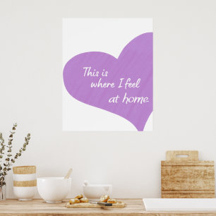 Purple Heart Home Quote Wall Print