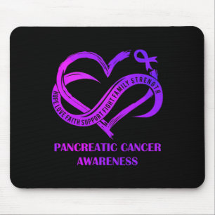 Purple Heart Hope Love Faith Pancreatic Cancer Awa Mouse Mat