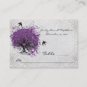 Purple Heart Leaf Tree Table Place Cards