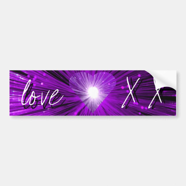 Purple Heart 'love and kisses' bumper sticker (Front)
