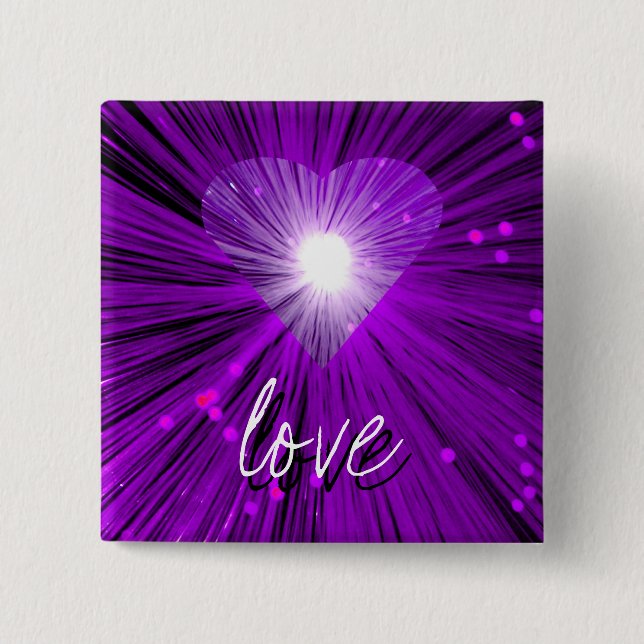 Purple Heart 'love'  button badge (Front)