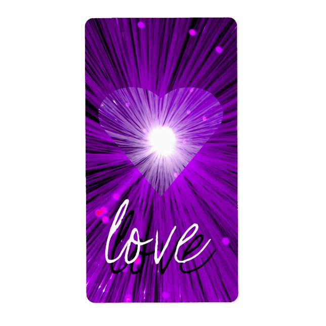 Purple Heart 'love' label (Front)