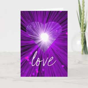 Purple Heart 'Love' 'Your Text' greetings card