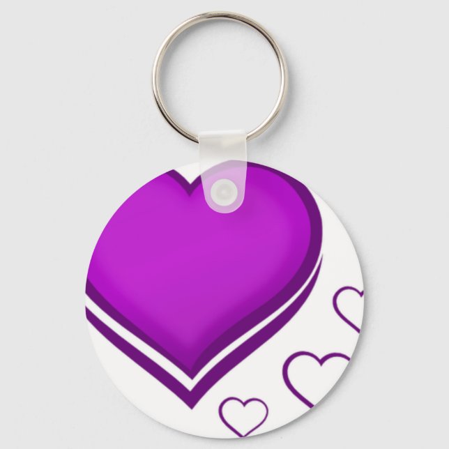 Purple Heart-Loves_ Key Ring (Front)