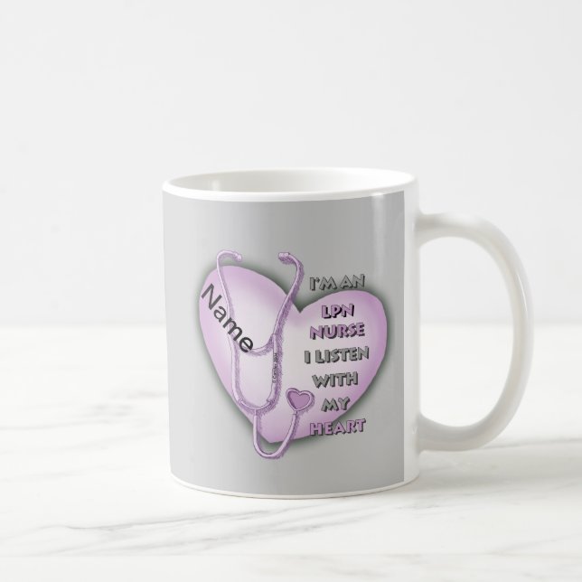Purple Heart LPN Nurse Coffee Mug (Right)