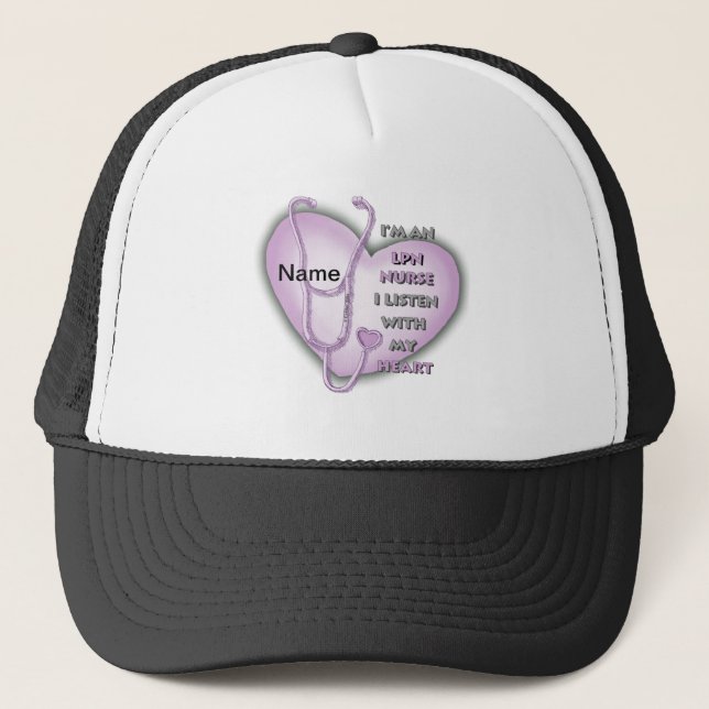 Purple Heart LPN Nurse Trucker Hat (Front)