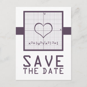 Purple Heart Math Graph Save the Date Postcard