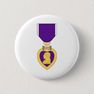 Purple Heart Medal 6 Cm Round Badge