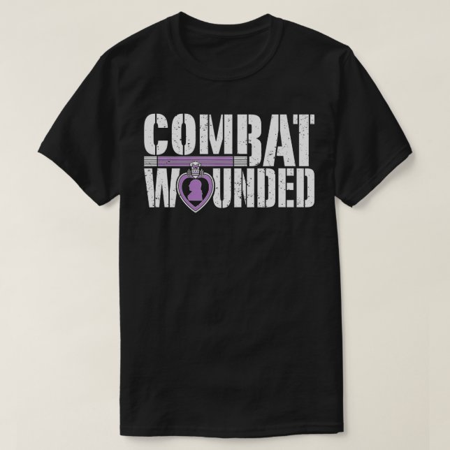 Purple Heart Military Veteran   Combat Wounded Sol T-Shirt (Design Front)