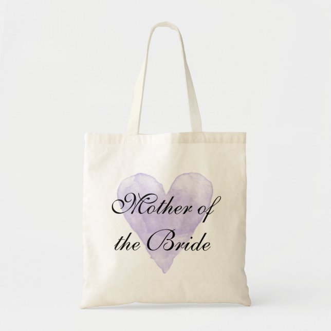 Purple heart Mother of the Bride wedding tote bag (Front)