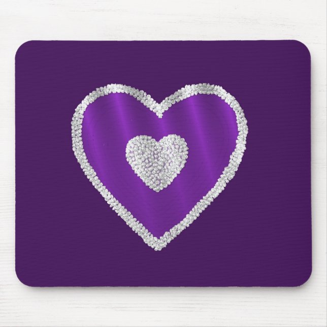Purple Heart Mouse Mat (Front)