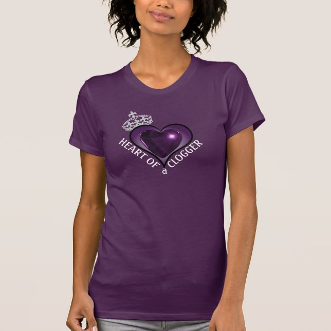 Purple Heart of a Clogger Dancer T-Shirt (Front)