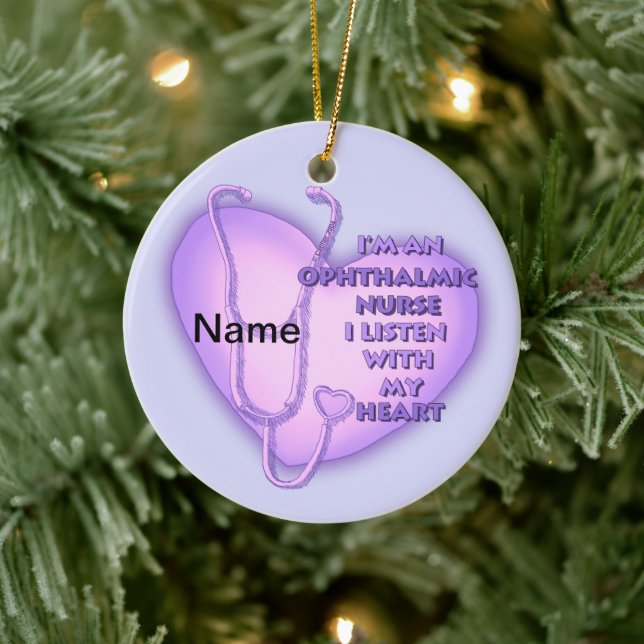 Purple Heart Ophthalmic Nurse Ceramic Tree Decoration (Tree)