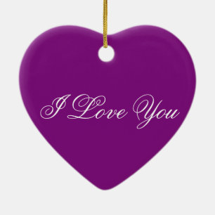 Purple Heart Ornament - I Love You