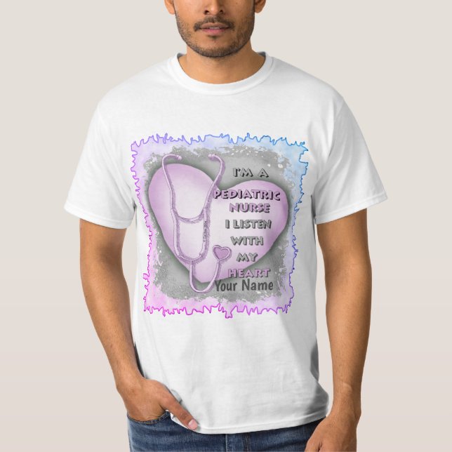 Purple Heart Paediatrics Nurse T-Shirt (Front)