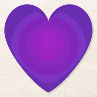 Purple heart paper coaster