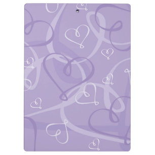 Purple heart pattern clipboard