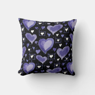 Purple Heart Pattern Cushion