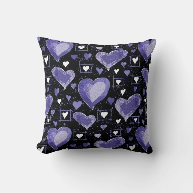 Purple Heart Pattern Cushion (Front)