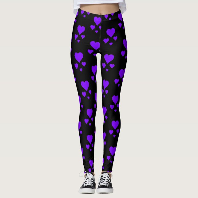 purple heart pattern for leggings (Front)