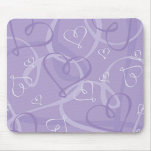 Purple heart pattern mouse mat