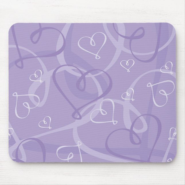 Purple heart pattern mouse mat (Front)