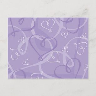 Purple heart pattern postcard