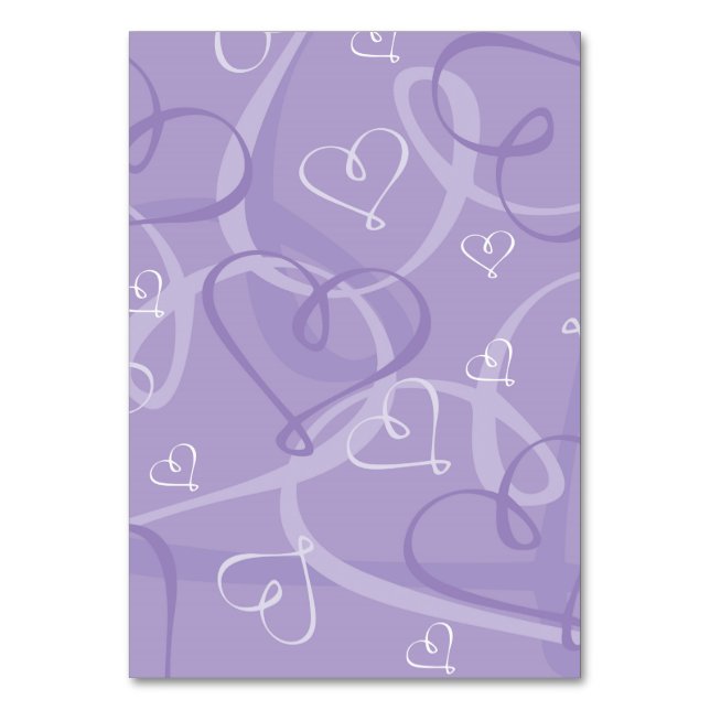 Purple heart pattern table number (Front)