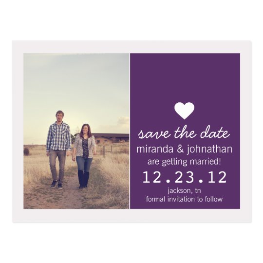Purple Heart Photo Save The Date Post Cards