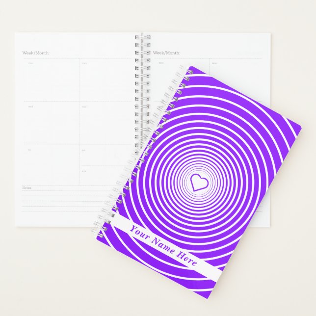 Purple Heart Planner Custom Text and Colours (Display)
