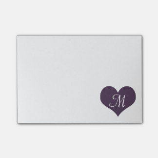 Purple heart post-it notes