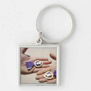 Purple Heart recipients display their medals Key Ring