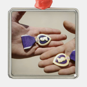 Purple Heart recipients display their medals Metal Tree Decoration