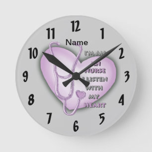 Purple Heart RN Nurse  Clock