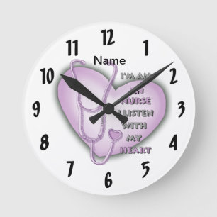Purple Heart RN Nurse Round Clock