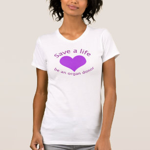 Purple heart save a life organ donation t-shirt