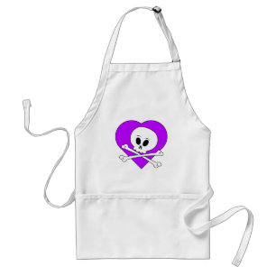 Purple Heart Skull Standard Apron