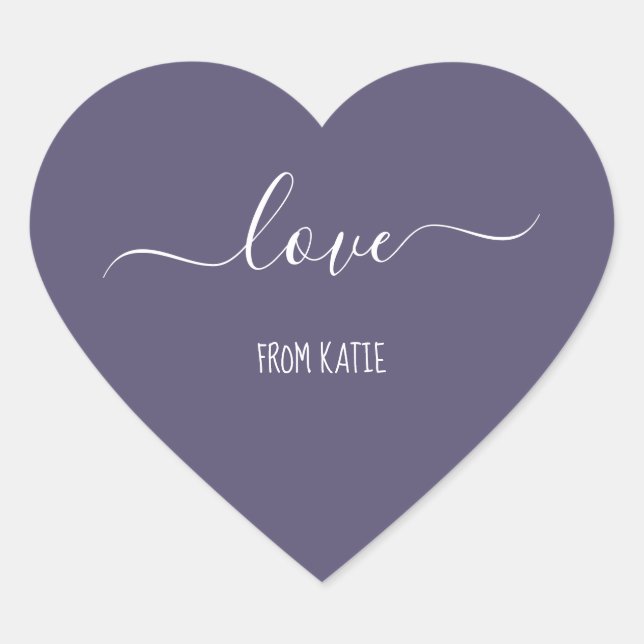 Purple heart stickers love for Valentine’s Day (Front)