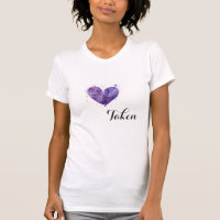 *~* Purple Heart TAKEN Splatter Watercolor White