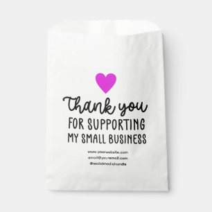 Purple Heart Thank You Supporting Small Business Favour Bags