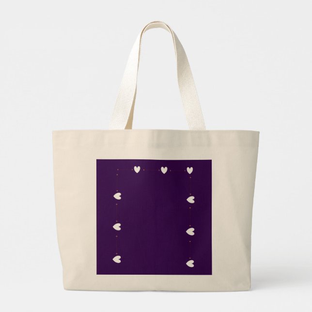 Purple Heart Tote Bag – Minimal Aesthetic Reusable (Back)