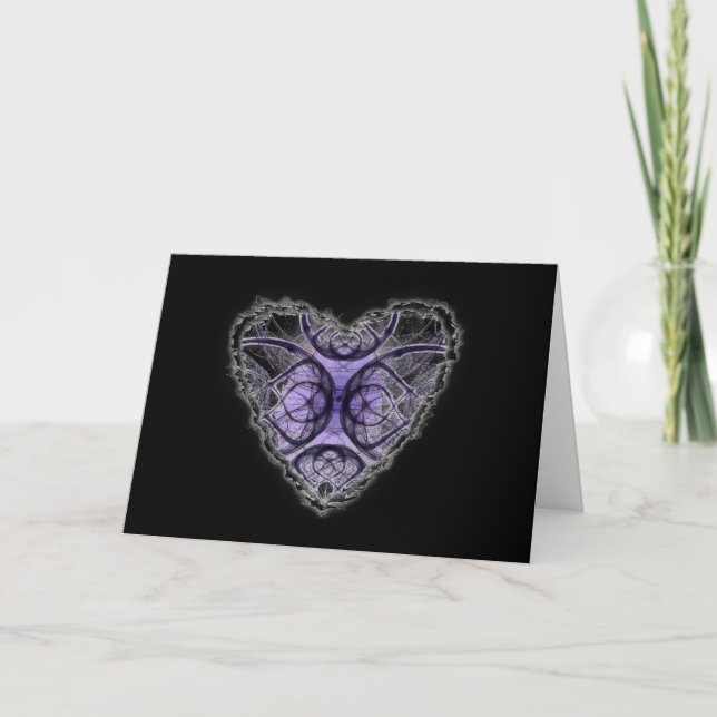 Purple Heart Valentine Love Holiday Card (Front)