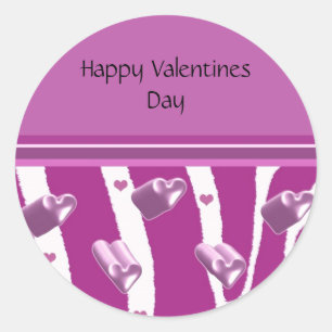Purple Heart Valentines Day Classic Round Sticker