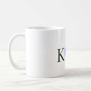 Purple heart watercolor pastel couple name letter coffee mug