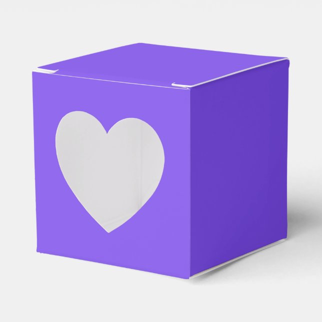 Purple Heart Wedding Favour Box (Front Side)